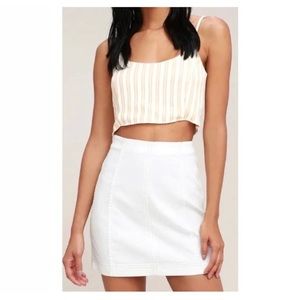 Free People Modern Femme Denim Skirt Stark White
